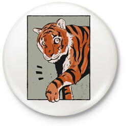 printfashion Tigris - Kitűző, hűtőmágnes - Fehér (13222204)