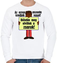 printfashion az orvos aztmondta. . . - Férfi pulóver - Fehér (2084121)