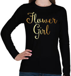 printfashion Flower girl - Női hosszú ujjú póló - Fekete (281407)