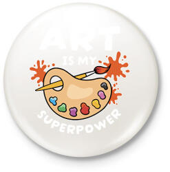 printfashion Művészet a szupererőm - Kitűző, hűtőmágnes - Fehér (14270346)