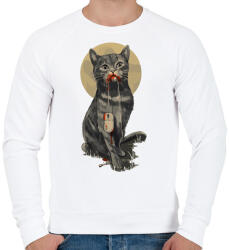 printfashion Macska-egér - Férfi pulóver - Fehér (2051425)