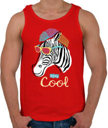 printfashion Cool zebra - Férfi atléta - Piros (9477221)