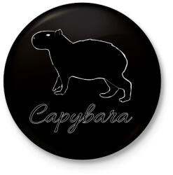 printfashion Capybara - Kitűző, hűtőmágnes - Fekete (13599026)