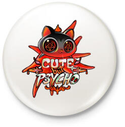 printfashion Cica - Cuki de veszélyes - Kitűző, hűtőmágnes - Fehér (4221457)