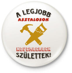 printfashion Asztalos szülinap színes - Kitűző, hűtőmágnes - Fehér (5460059)