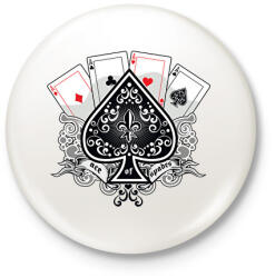 printfashion póker - Kitűző, hűtőmágnes - Fehér (16216425)