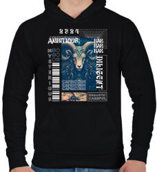 printfashion Capicorn - Streetwear style - Férfi kapucnis pulóver - Fekete (15696877)