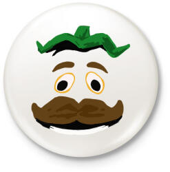 printfashion Tomatohead - Kitűző, hűtőmágnes - Fehér (4001183)