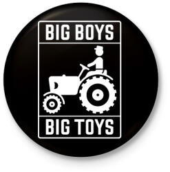 printfashion Big boys big toys - traktoros - Kitűző, hűtőmágnes - Fekete (3095954)