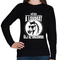 printfashion Védd a lovakat! - Női pulóver - Fekete (14818255)