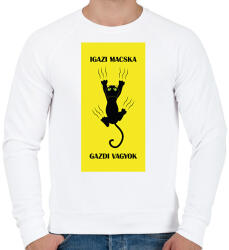 printfashion Igazi macska gazdi vagyok - Férfi pulóver - Fehér (6303807)