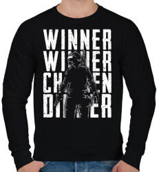 printfashion Winner Winner Chicken Dinner - Férfi pulóver - Fekete (453460)