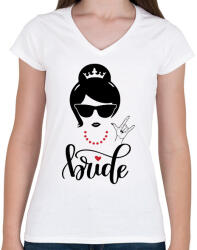 printfashion Bride - Női V-nyakú póló - Fehér (12596676)