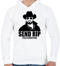 printfashion yyellowstone Send RIP - Férfi kapucnis pulóver - Fehér (15519216)