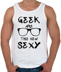 printfashion Geek are the new SEXY - Férfi atléta - Fehér (343610)