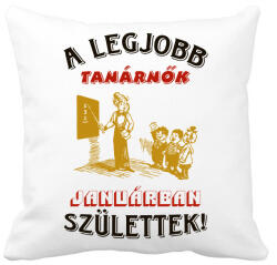 printfashion Tanárnő szülinapja január - Párnahuzat, Díszpárnahuzat - Fehér (5745591)