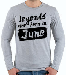 printfashion A legendák júniusban születnek - Férfi hosszú ujjú póló - Sport szürke (250629)
