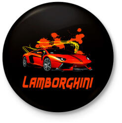 printfashion orange Lamborghini - Kitűző, hűtőmágnes - Fekete (4627306)
