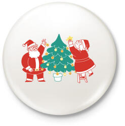 printfashion Télapó és télanyó - Kitűző, hűtőmágnes - Fehér (14622328)