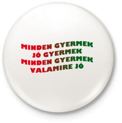 printfashion GYERMEK - Kitűző, hűtőmágnes - Fehér (5007670)