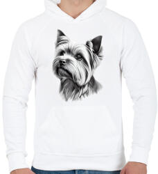 printfashion Yorkshire terrier kutya - Férfi kapucnis pulóver - Fehér (13384870)