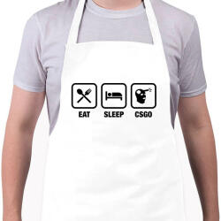 printfashion EAT SLEEP CSGO - Kötény - Fehér (4903648)
