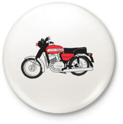 printfashion Jawa 350 - Kitűző, hűtőmágnes - Fehér (5100223)