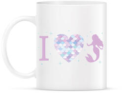 printfashion I love mermaid - Bögre - Fehér (13848785)