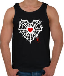 printfashion szívecske pókháló pókkal - Férfi atléta - Fekete (15635146)