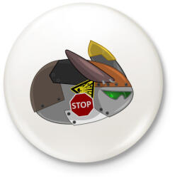 printfashion Flying Robot Rabbit - Kitűző, hűtőmágnes - Fehér (3076344)