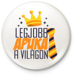 printfashion Legjobb apuka a világon! - Kitűző, hűtőmágnes - Fehér (3088912)