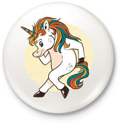 printfashion Unikornis - Kitűző, hűtőmágnes - Fehér (13617495)