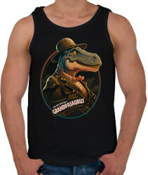 printfashion Nagypapaszaurusz T-REX Grandpasaurus - Férfi atléta - Fekete (12472925)