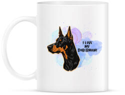 printfashion I love my german doberman - Bögre - Fehér (14387966)