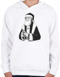 printfashion Geek Mikulás - Gyerek kapucnis pulóver - Fehér (5525336)