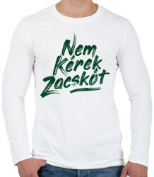 printfashion nem-kerek-zacskot-paint-darkgreen - Férfi hosszú ujjú póló - Fehér (1073658)