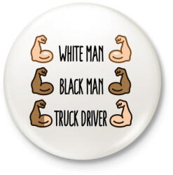 printfashion White Man, Black Man - Kitűző, hűtőmágnes - Fehér (3081000)