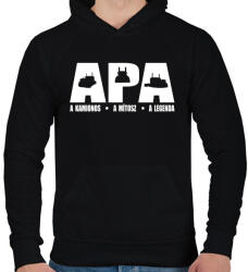 printfashion Kamionos apa - Férfi kapucnis pulóver - Fekete (1241190)