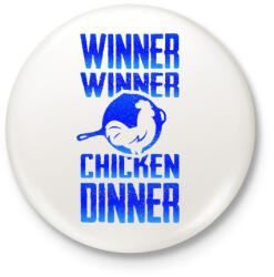 printfashion PUBG - WINNER (Kék) - Kitűző, hűtőmágnes - Fehér (3077239)