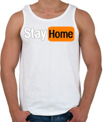printfashion Stay home - Férfi atléta - Fehér (2793828)