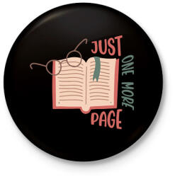 printfashion Just one more page - Csak még egy oldalt - Kitűző, hűtőmágnes - Fekete (7261067)