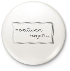 printfashion Pozitívan negatív - Kitűző, hűtőmágnes - Fehér (7290308)