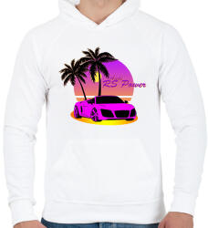 printfashion Vice City - Audi - Férfi kapucnis pulóver - Fehér (2639957)