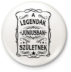 printfashion A legendák júniusban születnek - Kitűző, hűtőmágnes - Fehér (3088214)