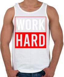 printfashion Work hard - Férfi atléta - Fehér (2026901)