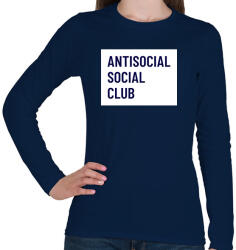 printfashion ANTISOCIAL - Női hosszú ujjú póló - Sötétkék (9962340)