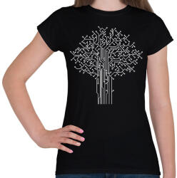 printfashion digitális fa - Női póló - Fekete (14975352)