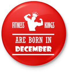 printfashion Fitnessz királyok decemberben születtek - Kitűző, hűtőmágnes - Piros (3110654)