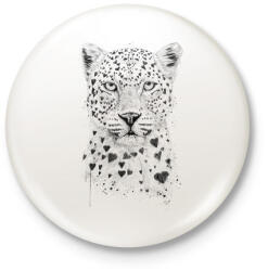 printfashion Lovely leopard - Kitűző, hűtőmágnes - Fehér (3074879)