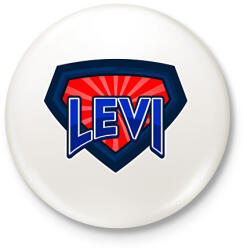 printfashion LEVI - Kitűző, hűtőmágnes - Fehér (10840783)